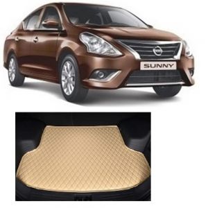 7D Car Trunk/Boot/Dicky PU Leatherette Mat for	Sunny  - Beige